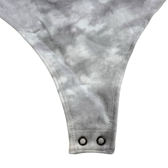 Abercrombie & Fitch Soft A&F Collection Tank Bodysuit Women XS Top Gray White - Picture 2 of 9